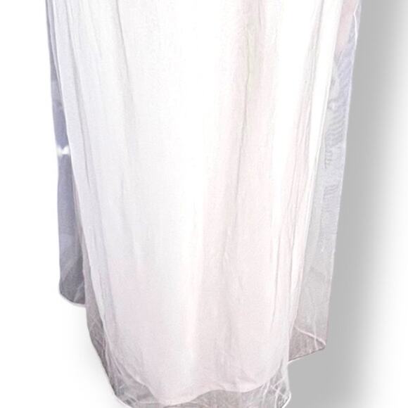 Vintage 70s Sheer White Lace Trim Maxi Nightgown Made In USA Eternal Romantic - Picture 5 of 12